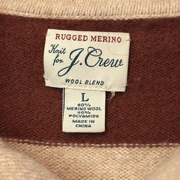 J. Crew Men's Rugged Merino Rugby Sweater (L) - Picture 6 of 7